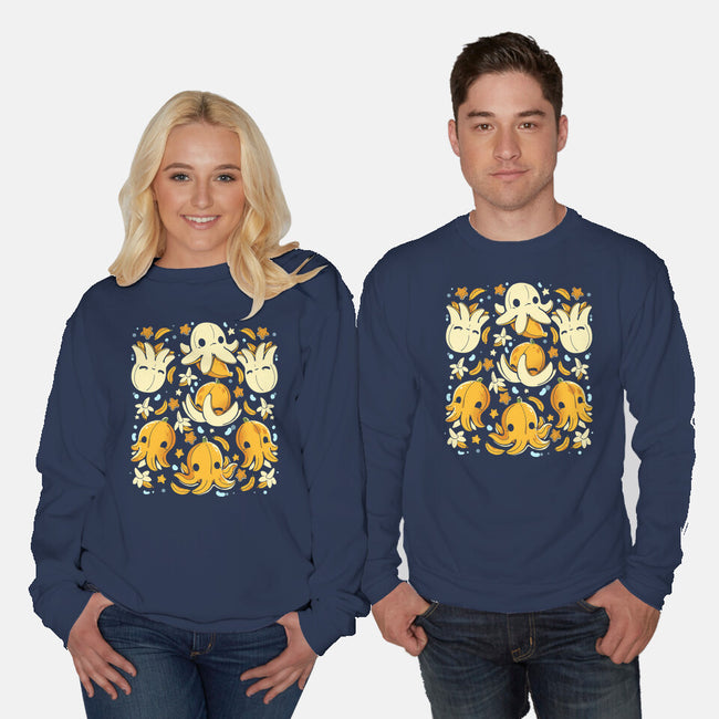 Banana Octopus-Unisex-Crew Neck-Sweatshirt-Vallina84