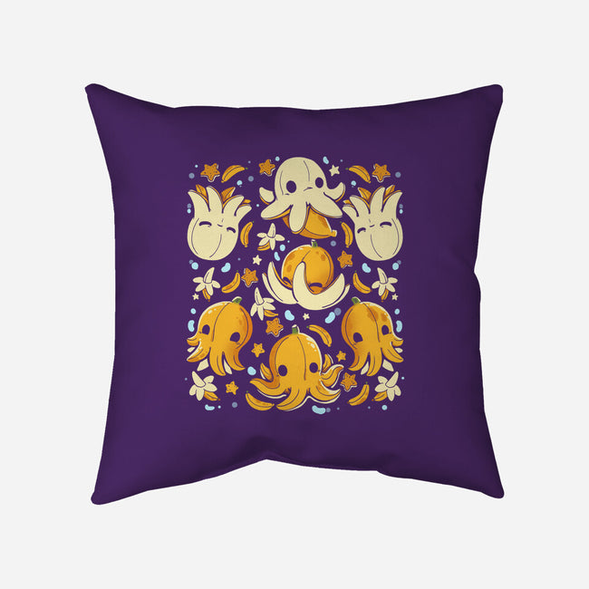 Banana Octopus-None-Removable Cover-Throw Pillow-Vallina84