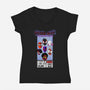 Corner Box Heads-Womens-V-Neck-Tee-Afire