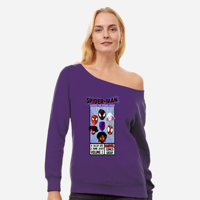 Corner Box Heads-Womens-Off Shoulder-Sweatshirt-Afire