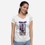 Corner Box Heads-Womens-V-Neck-Tee-Afire