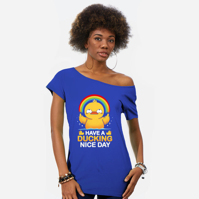 Have A Ducking Day-Womens-Off Shoulder-Tee-Vallina84