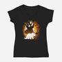 Triceratops-Womens-V-Neck-Tee-Vallina84