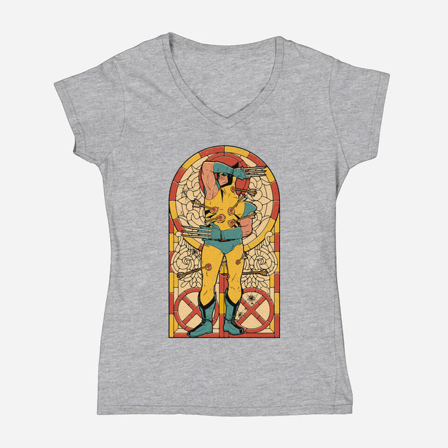 Blessed Beast-Womens-V-Neck-Tee-Hafaell