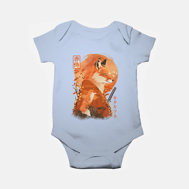 Red Fox Samurai-Baby-Basic-Onesie-dandingeroz