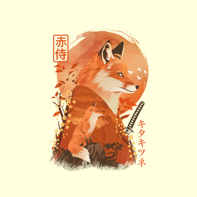 Red Fox Samurai-None-Removable Cover-Throw Pillow-dandingeroz