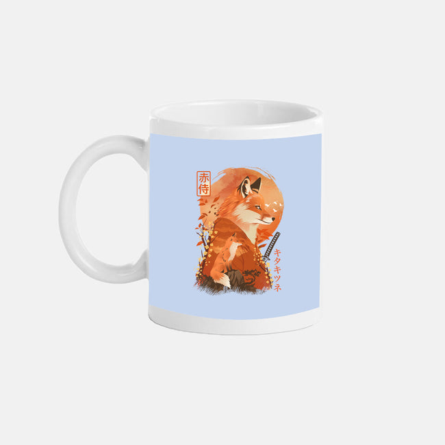 Red Fox Samurai-None-Mug-Drinkware-dandingeroz