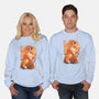 Red Fox Samurai-Unisex-Crew Neck-Sweatshirt-dandingeroz