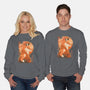 Red Fox Samurai-Unisex-Crew Neck-Sweatshirt-dandingeroz