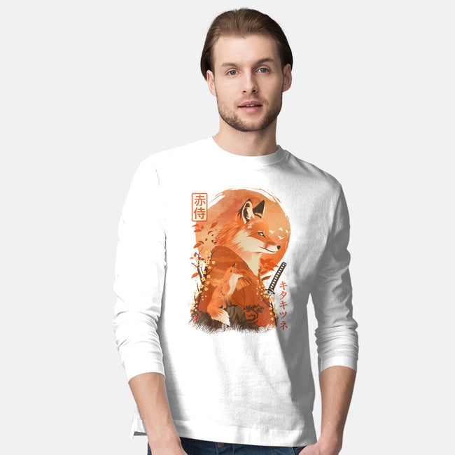 Red Fox Samurai-Mens-Long Sleeved-Tee-dandingeroz