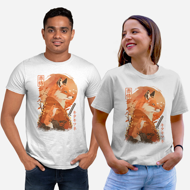 Red Fox Samurai-Unisex-Basic-Tee-dandingeroz