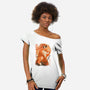 Red Fox Samurai-Womens-Off Shoulder-Tee-dandingeroz