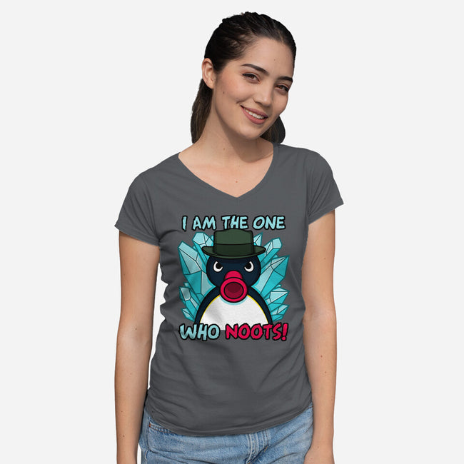 The One Who Noots-Womens-V-Neck-Tee-Raffiti