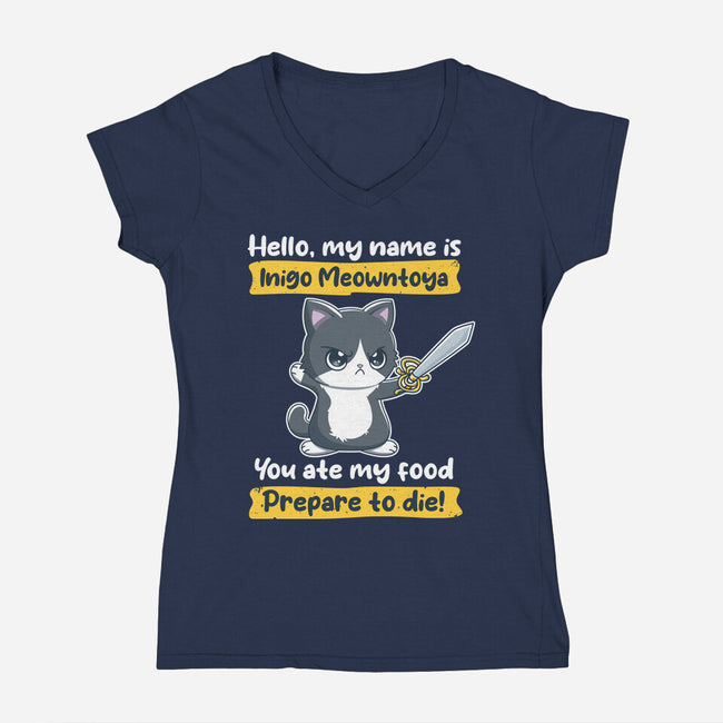 Inigo Meowntoya-Womens-V-Neck-Tee-retrodivision