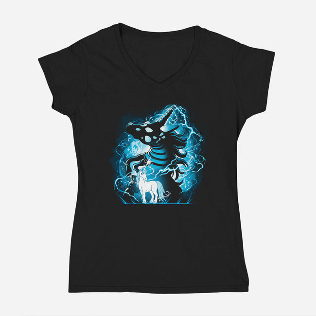 Unicorn Bones-Womens-V-Neck-Tee-Vallina84