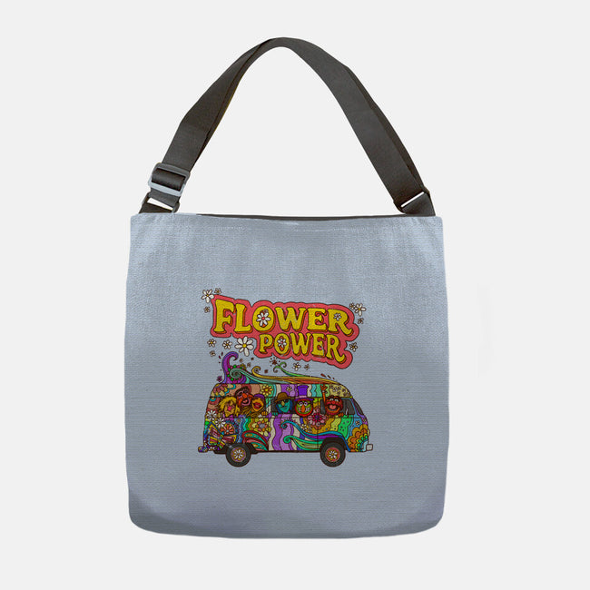 Flower Power Bus-None-Adjustable Tote-Bag-drbutler