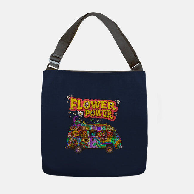 Flower Power Bus-None-Adjustable Tote-Bag-drbutler