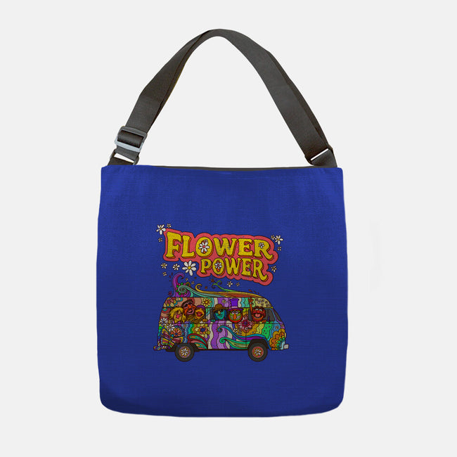 Flower Power Bus-None-Adjustable Tote-Bag-drbutler