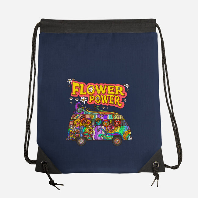 Flower Power Bus-None-Drawstring-Bag-drbutler