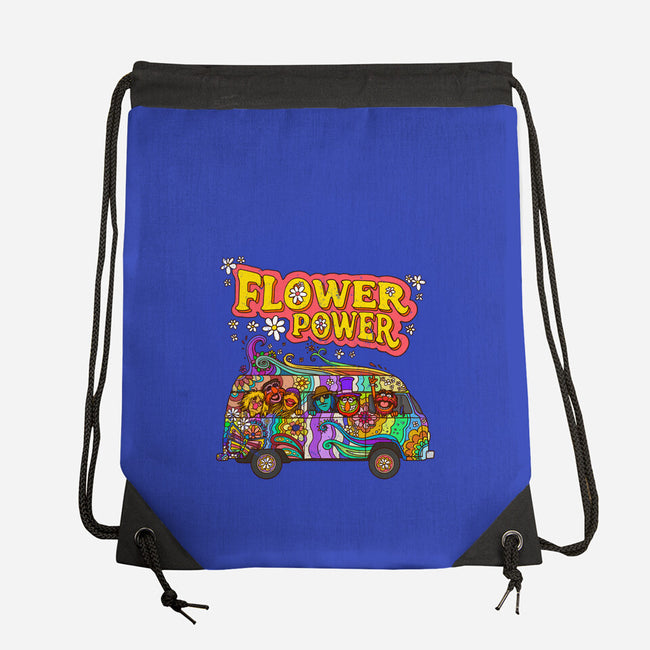 Flower Power Bus-None-Drawstring-Bag-drbutler