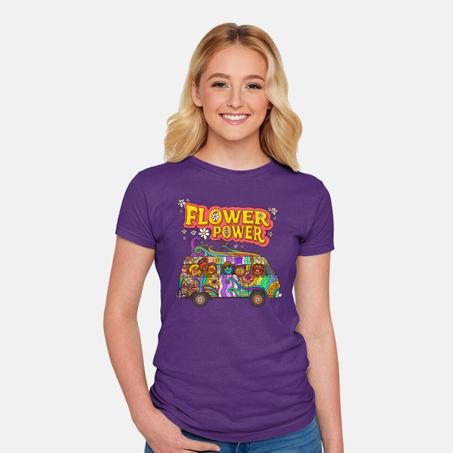 Flower Power Bus-Womens-Fitted-Tee-drbutler