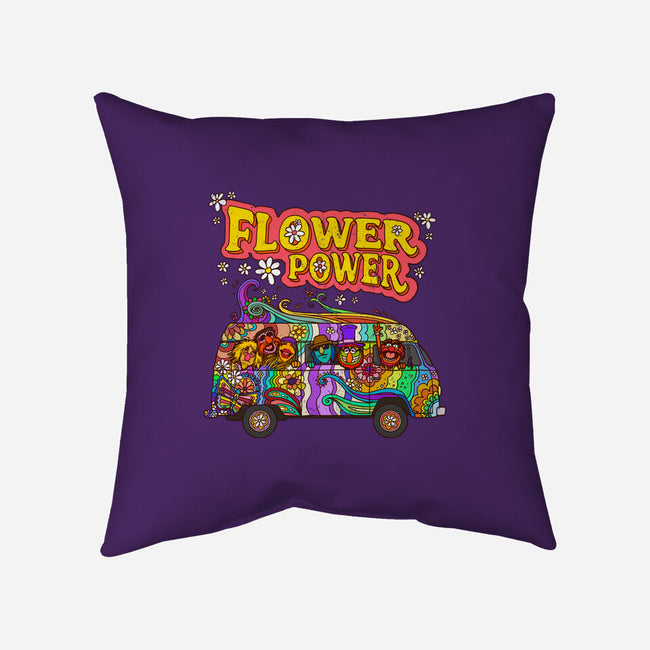 Flower Power Bus-None-Non-Removable Cover w Insert-Throw Pillow-drbutler