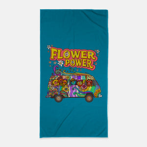 Flower Power Bus-None-Beach-Towel-drbutler