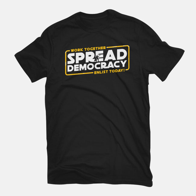 Spread Democracy-Unisex-Basic-Tee-rocketman_art