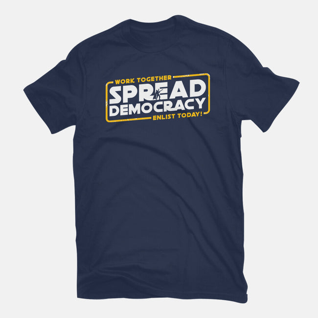 Spread Democracy-Womens-Fitted-Tee-rocketman_art