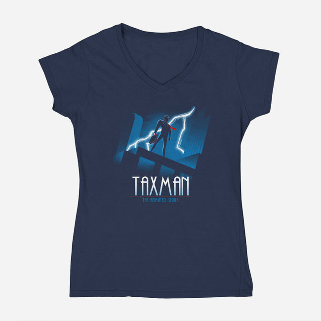 Taxman Animated Series-Womens-V-Neck-Tee-teesgeex