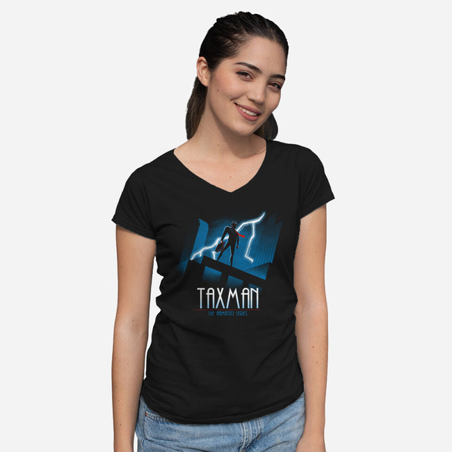 Taxman Animated Series-Womens-V-Neck-Tee-teesgeex