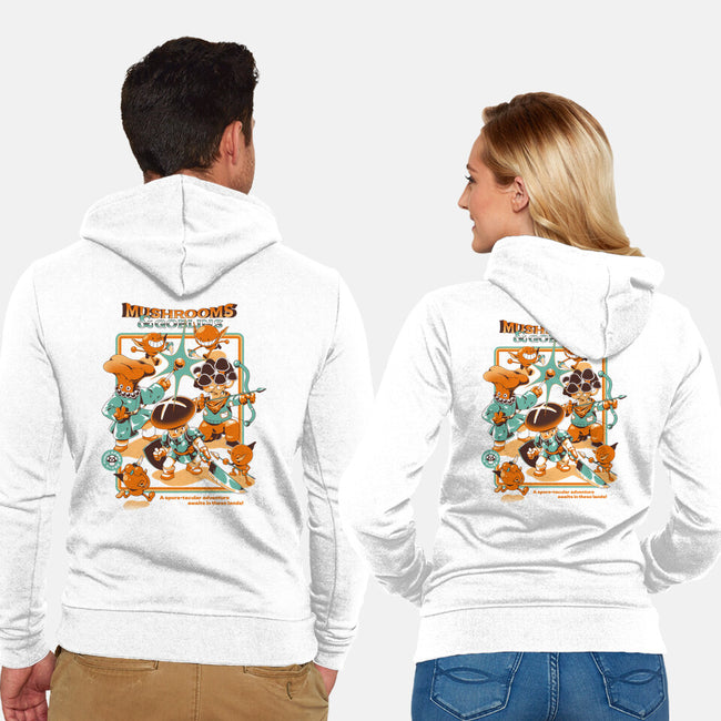 Mushrooms And Goblins-Unisex-Zip-Up-Sweatshirt-ilustrata