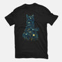 Rooftop Cat-Womens-Fitted-Tee-sebasebi