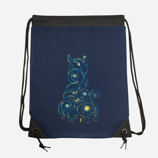 Rooftop Cat-None-Drawstring-Bag-sebasebi