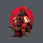 Red Kitsune Samurai-None-Non-Removable Cover w Insert-Throw Pillow-Bruno Mota