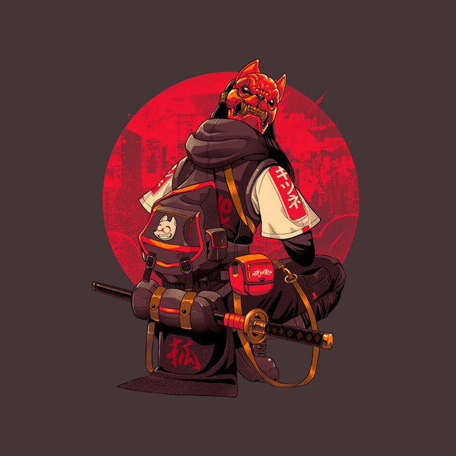 Red Kitsune Samurai-Unisex-Crew Neck-Sweatshirt-Bruno Mota