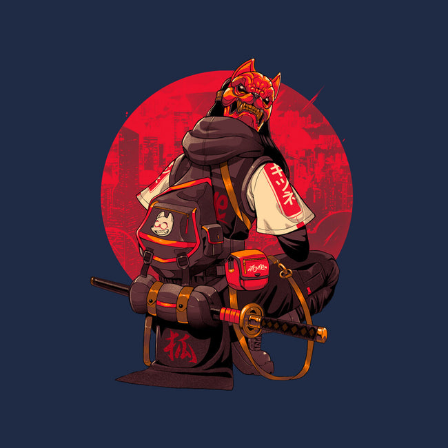 Red Kitsune Samurai-None-Non-Removable Cover w Insert-Throw Pillow-Bruno Mota