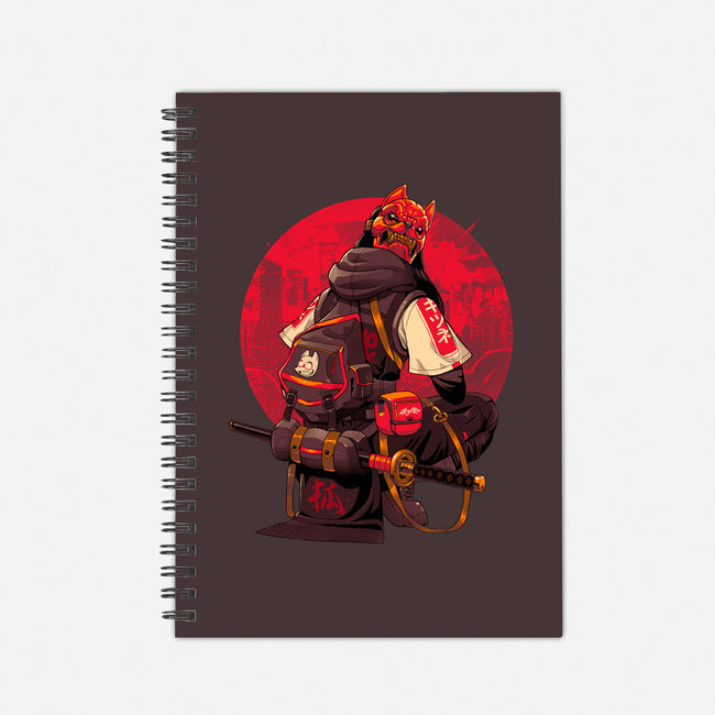 Red Kitsune Samurai-None-Dot Grid-Notebook-Bruno Mota