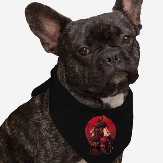 Red Kitsune Samurai-Dog-Bandana-Pet Collar-Bruno Mota