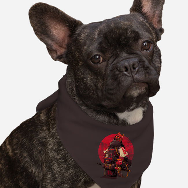 Red Kitsune Samurai-Dog-Bandana-Pet Collar-Bruno Mota