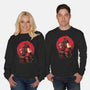 Red Kitsune Samurai-Unisex-Crew Neck-Sweatshirt-Bruno Mota