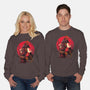 Red Kitsune Samurai-Unisex-Crew Neck-Sweatshirt-Bruno Mota