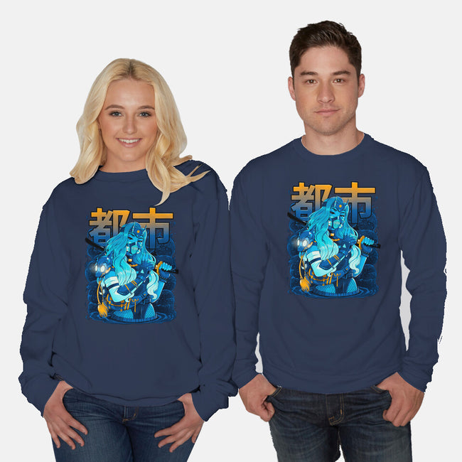 Water Urban Samurai-Unisex-Crew Neck-Sweatshirt-Bruno Mota