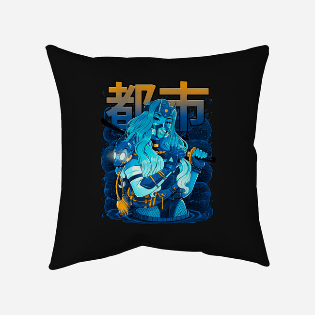 Water Urban Samurai-None-Non-Removable Cover w Insert-Throw Pillow-Bruno Mota