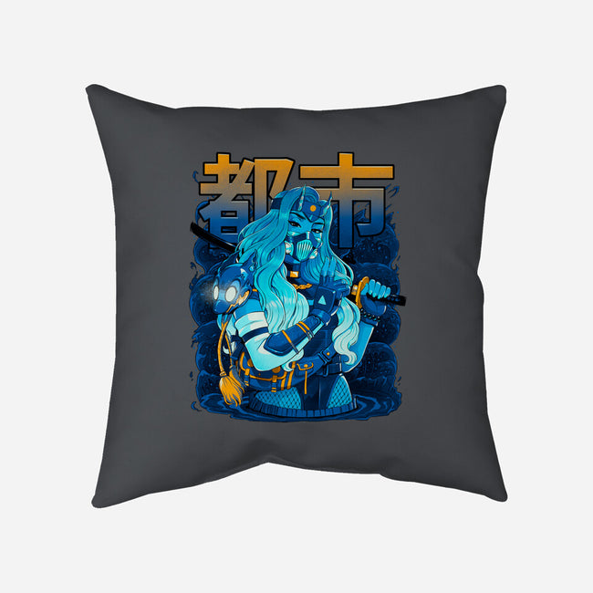 Water Urban Samurai-None-Removable Cover w Insert-Throw Pillow-Bruno Mota