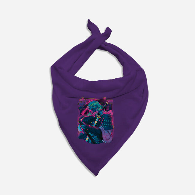 Cyber Neon Samurai-Dog-Bandana-Pet Collar-Bruno Mota