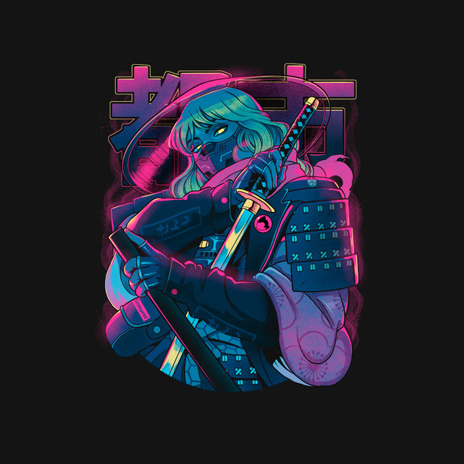 Cyber Neon Samurai-None-Removable Cover w Insert-Throw Pillow-Bruno Mota