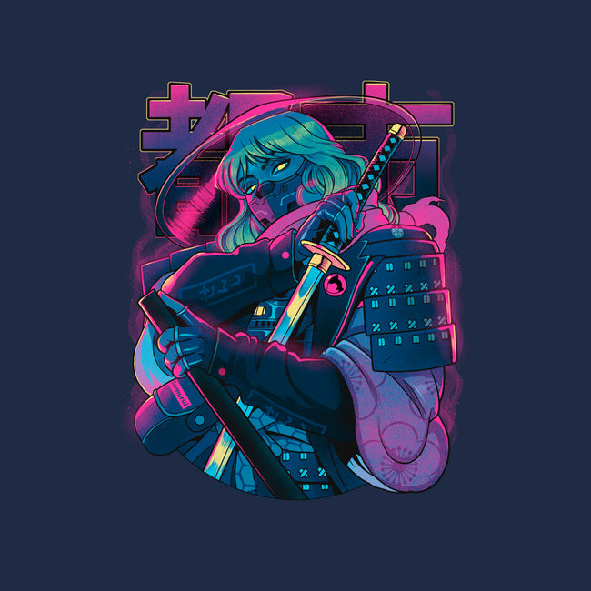 Cyber Neon Samurai-None-Outdoor-Rug-Bruno Mota