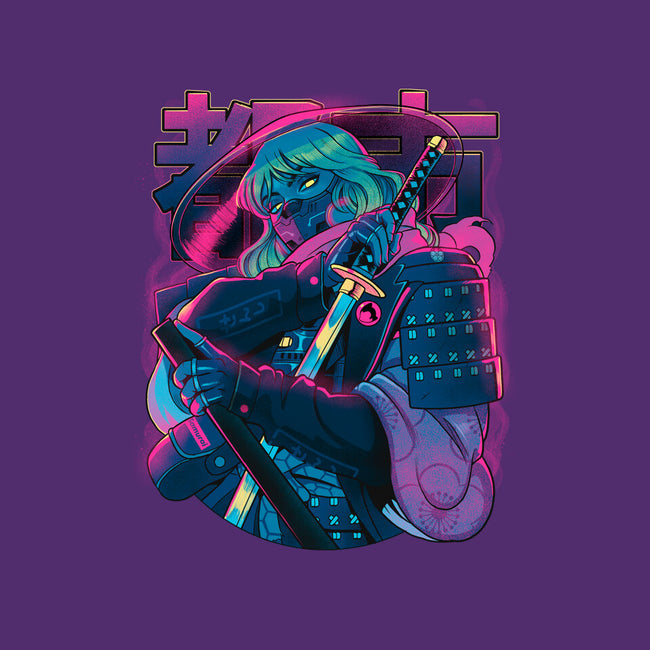 Cyber Neon Samurai-None-Basic Tote-Bag-Bruno Mota