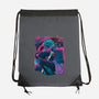 Cyber Neon Samurai-None-Drawstring-Bag-Bruno Mota